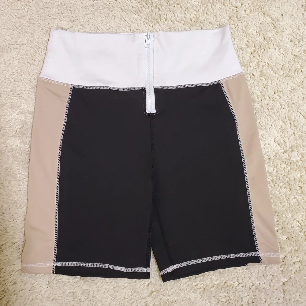 CALI SPORT Women Shorts Sports Bra Top Black Tan White 2pc Gym Outfit Athletic - Picture 10 of 16